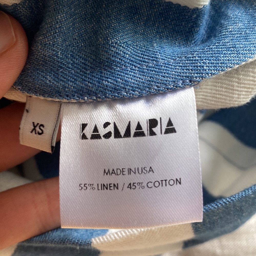 Striped Blue and White Women's Shorts - Picture 3 of 3